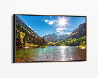 Mountain Framed Canvas Wall Art - Aspen Colorado Photography - Maroon Bells