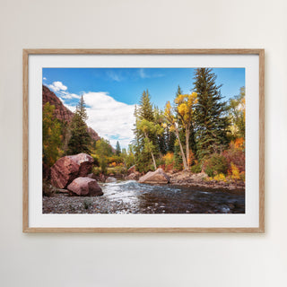 Mountain River Photo, Large Canvas Wall Art or Print, Nature Decor for Cabin or Lodge Style Home