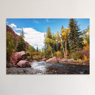 Mountain River Photo, Large Canvas Wall Art or Print, Nature Decor for Cabin or Lodge Style Home