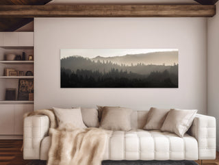 Long Panoramic Mountain Forest Canvas Wall Art - Nature Landscape