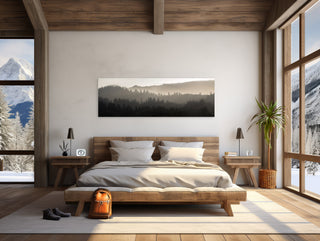 Long Panoramic Mountain Forest Canvas Wall Art - Nature Landscape