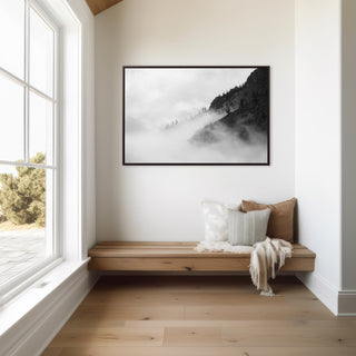Framed Mountain Wall Art - Black and White Canvas Print
