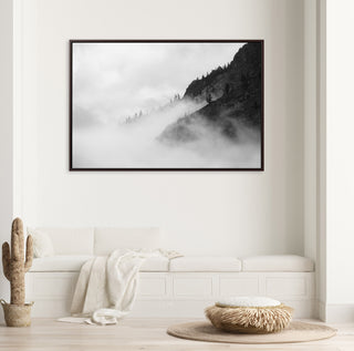 Framed Mountain Wall Art - Black and White Canvas Print