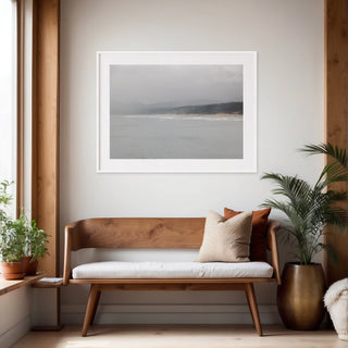 Oregon Beach Framed Wall Art Print - Oregon Coast Landscape - Modern White Frame and Mat