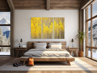 Fall Aspen Tree Forest Canvas Prints - Set of 3 - Colorado Wall Art