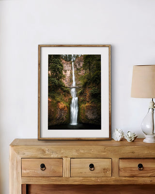 Multnomah Falls Photo Canvas Art Print - Oregon Waterfalls - Nature Home Decor and Housewarming Gift - Forest Print