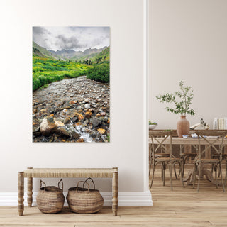 Rocky Mountain Wall Art - American Basin Canvas - Wildflowers and River