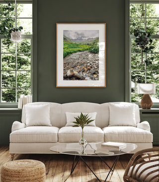 Rocky Mountain Wall Art - American Basin Canvas - Wildflowers and River