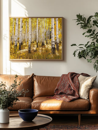 Large Wall Art Print: Fall Aspen Forest