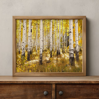 Large Wall Art Print: Fall Aspen Forest