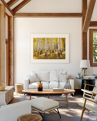 Large Wall Art Print: Fall Aspen Forest