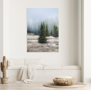 Winter Forest Canvas Print, Neutral Landscape Wall Art, Nature Photography for Cabin, Mountain Lodge, or Holiday Gift