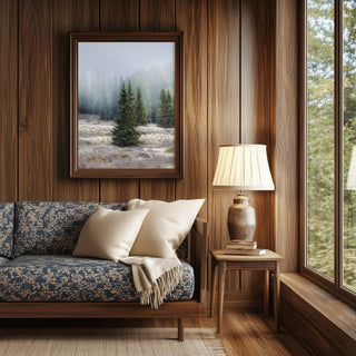 Winter Forest Canvas Print, Neutral Landscape Wall Art, Nature Photography for Cabin, Mountain Lodge, or Holiday Gift