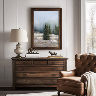 Winter Forest Canvas Print, Neutral Landscape Wall Art, Nature Photography for Cabin, Mountain Lodge, or Holiday Gift