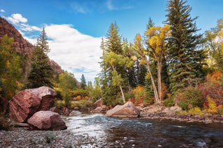 Mountain River Photo, Large Canvas Wall Art or Print, Nature Decor for Cabin or Lodge Style Home