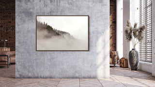 Rocky Mountains, Minimalist Wall Art, Foggy Trees, Nature Photography, Pine Tree Forest, Nature Wall Art