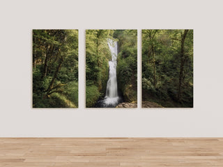 Set of 3 Bridal Veil Falls Wall Art - Extra Large Canvas - Oregon Landscape Photography - Gallery Wall Decor Set