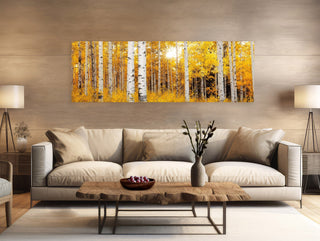 Long Narrow Aspen Tree Canvas Wall Art - Birch Art Print - Extra Large Wall Art - Fall Forest - Nature Photography - Home Office Decor