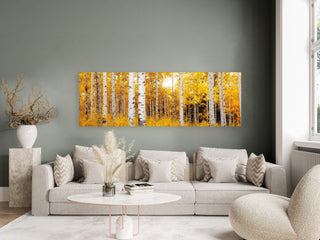 Long Narrow Aspen Tree Canvas Wall Art - Birch Art Print - Extra Large Wall Art - Fall Forest - Nature Photography - Home Office Decor