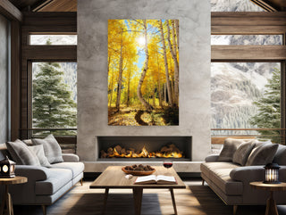 Fall Color in Colorado - Aspen Canvas Wall Art, Dancing Aspens, Autumn Birch Trees, Forest Photography, Fall Landscape Art Prints