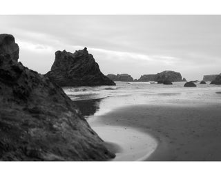 Bandon Beach - Oregon Photography - Black and White Canvas