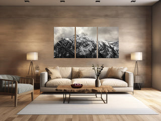 Mountain Wall Art Canvas or Photo Prints - Gallery Set of 3 Winter Snow Picture - Colorado Landscape - Living Room Bedroom Office Decor