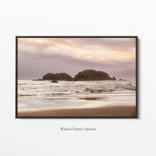 Pink Ocean Sunset Wall Art Print, Beach House Wall Decor, Coastal Photography, Oregon Coast, Bandon Beach, Home Office Art