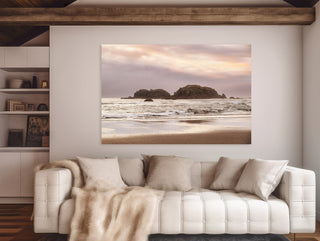 Pink Ocean Sunset Wall Art Print, Beach House Wall Decor, Coastal Photography, Oregon Coast, Bandon Beach, Home Office Art