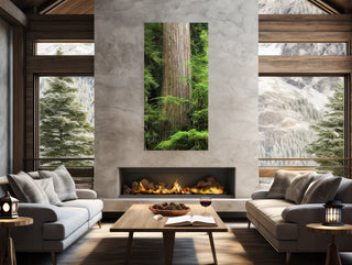 Redwood Tree Trunk Large Metal Wall Art Print - Home or Office Decor - Housewarming Gift - Dark Moody Forest Aesthetic