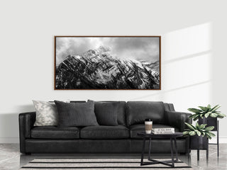 Black and White Mountain Framed Wall Art Canvas - Colorado Photography