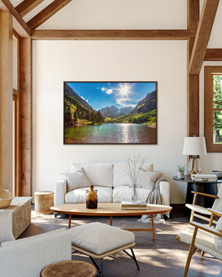 Mountain Framed Canvas Wall Art - Aspen Colorado Photography - Maroon Bells