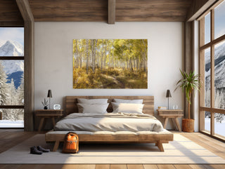 Fall Aspen Forest Canvas Wall Art - Nature Photography for Home Decor