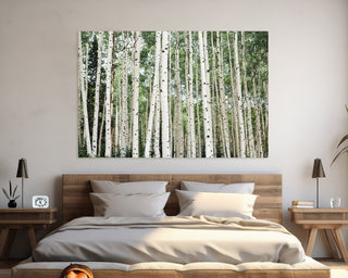 Green Aspen Tree Wall Art - Forest Canvas - Nature Wall Art for Home Decor