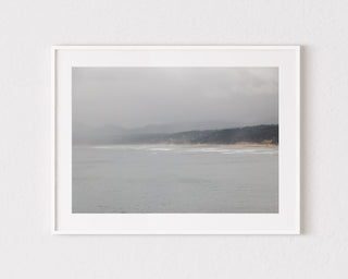 Oregon Beach Framed Wall Art Print - Oregon Coast Landscape - Modern White Frame and Mat